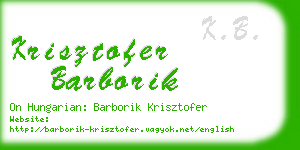 krisztofer barborik business card